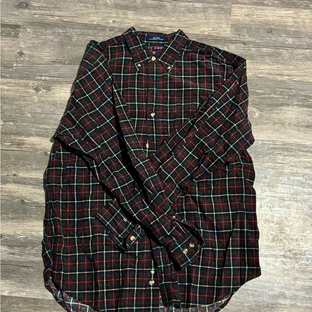 Stylish Black and Red Plaid Button Down Shirt